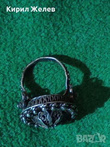 СТАРИНЕН СРЕБЪРЕН ФИЛИГРАНЕН АРТ ДЕКО ПРЪСТЕН АНГЛИЯ РЪЧНА МАЙСТОРСКА ИЗРАБОТКА - УНИКАТ РЕТРО 27538, снимка 18 - Антикварни и старинни предмети - 36827933