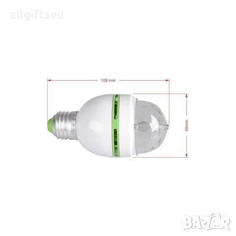 Въртяща се диско крушка Е27 лампа със светлинни ефекти, снимка 5 - Лед осветление - 41463875