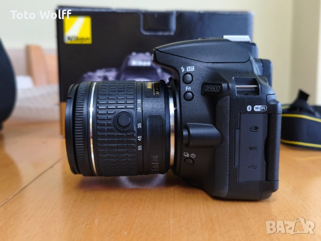 Фотоапарат Nikon D5600 + AF-P DX NIKKOR 18-55mm f/3.5-5.6G VR, снимка 4 - Фотоапарати - 52798481