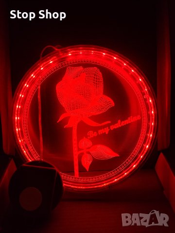 Led лампа Свети Валентин valentine 3d light , снимка 1 - Декорация за дома - 39137197