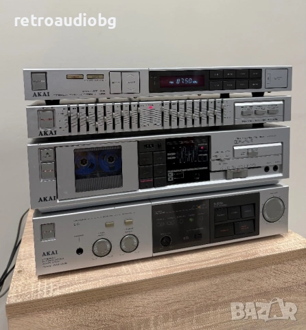🔈Винтидж аудио сет AKAI - усилвател, дек, тунер, еквалайзер, грамофон и колони🔈, снимка 3 - Аудиосистеми - 53827895