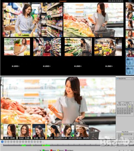 FHD 4K Ultra HD ONVIF P2P H.265+ HEVC 16ch NVR 8MPx IP Камери AI Human Detection Лицево Разпознаване, снимка 5 - IP камери - 39455547