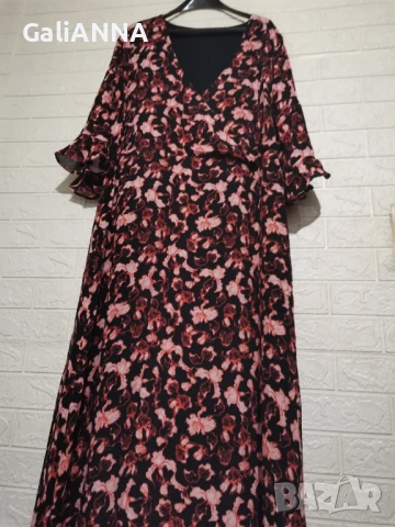 ДЪЛГА РОКЛЯ В КРАСИВИ ЦВЕТОВЕ 3XL, снимка 4 - Рокли - 51317879