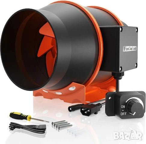 РЕГУЛИРУЕМ канален вентилатор FanGoFast, до 684m³/h с EC безчетков мотор