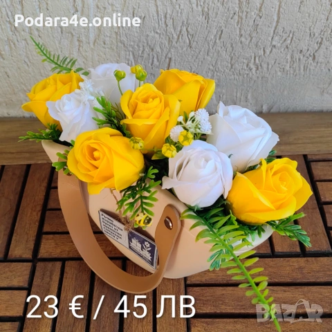 Вечни букети от ароматни сапунени цветя. Подходящ подарък за всеки повод , снимка 11 - Декорация за дома - 53464138