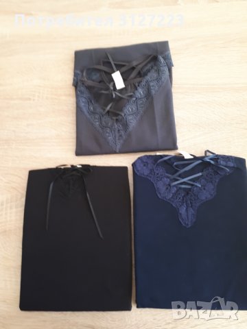 Боди памучно с дантела в сиво, черно, бордо и тъмно синьо, снимка 6 - Бельо - 34650303