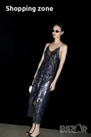 Вечерна парти рокля Zara с пайети, снимка 2 - Рокли - 48918639