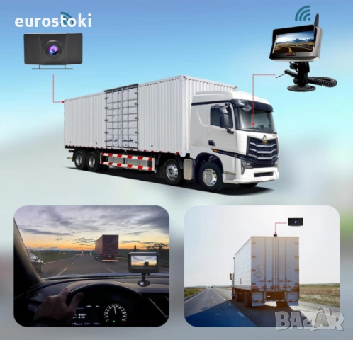 MHCABSR комплект WiFi камера за заден ход с монитор, 4.3-инчов монитор, водоустойчива камера за 150°, снимка 3 - Аксесоари и консумативи - 52437034