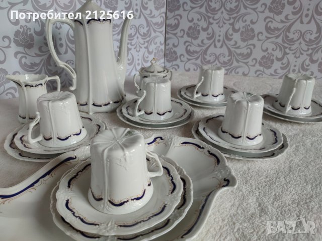 Баварски порцеланов сервиз за чай десерт в топ състояние, снимка 2 - Сервизи - 42733335