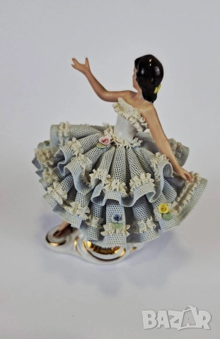 Порцеланова синя балерина - Sandizell, Dresden, снимка 2 - Статуетки - 52615916