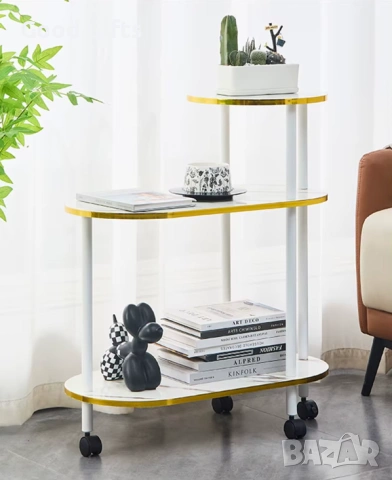 Триетажна Мраморна помощна Масичка – Компактният Органайзер за Всеки Дом, снимка 7 - Други стоки за дома - 53286194