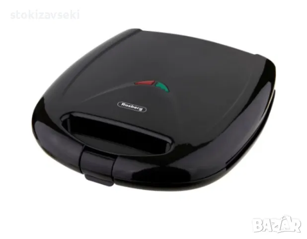 Сандвич тостер Rosberg 1200W, Грил незалепващи плочи, Черен, снимка 1