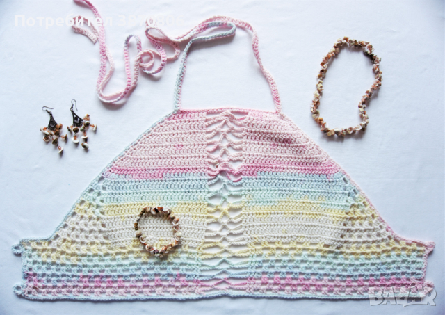 Дамско бюстие в меланж с пастелни цветове, снимка 4 - Корсети, бюстиета, топове - 44838498