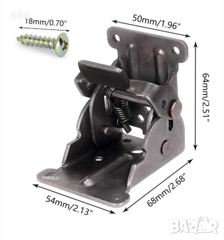 Комплект от 4 панти , стомана, 63x68x54 мм., снимка 5 - Други стоки за дома - 53711579