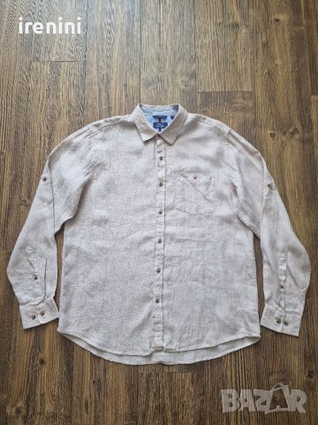 Страхотна мъжка ленена риза WILLS SPORT размер L , 100% лен , снимка 1 - Ризи - 41610607