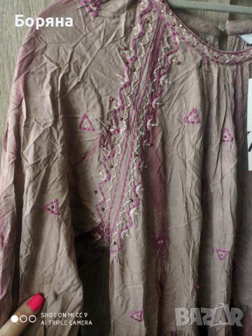 НАМАЛЕНА - ZARA нова дълга лятна рокля етно мотиви , снимка 5 - Рокли - 41736882