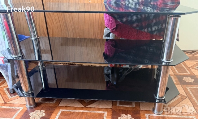 Стъклен скрийн за телевизор и домашно кино, снимка 5 - Шкафове и рафтове - 52489462