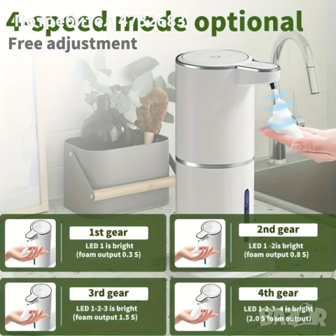 Автоматичен сензорен дозатор за сапун STNY 500mAh, снимка 8 - Аксесоари за кухня - 53611483