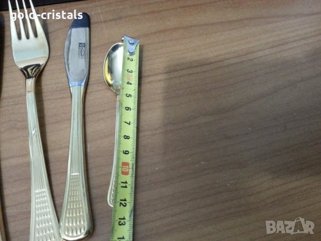  български прибори за хранене позлатени Петко Денев Перла , снимка 8 - Антикварни и старинни предмети - 35779263