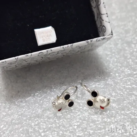Детски Сребърни Обеци Мини Маус (проба 925)-1,73 грама, снимка 3 - Обеци - 48661016