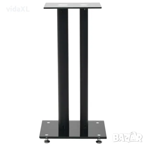 vidaXL Стойки за тонколони, 2 бр, 2 колони, закалено стъкло, черни, снимка 2 - Тонколони - 56147606