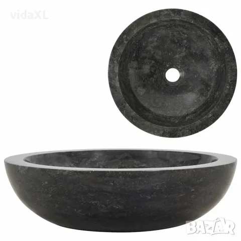 vidaXL Мивка, 40x12 см, мрамор, черна, снимка 1 - Мивки - 56146011