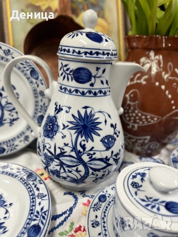 За днес малко синичко💙  Син лук и Кахла💙 Чайник с много любима моя форма Височина-14.5 см Цена-15€, снимка 8 - Сервизи - 53716226