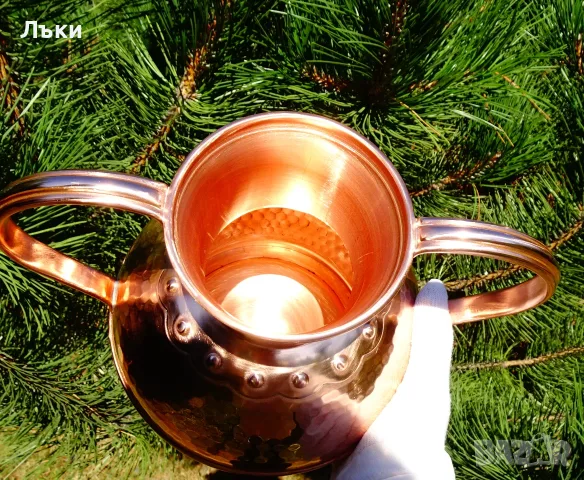 Медна кана,ваза,амфора,чиста червена мед 3 л. , снимка 7 - Антикварни и старинни предмети - 55990982