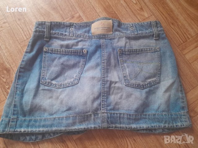 💙🌸Rossodisera🌸💙Италианска бутикова дънкова мини поличка уникат много интересен модел, снимка 11 - Поли - 42074983