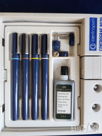 Рапидографи Centropen-Centrograf 9070, к-т 4 броя писци: 0,7/0,5/0,35/0,25 мм, нов, отличен + 2 туша, снимка 3 - Ученически пособия, канцеларски материали - 51442940