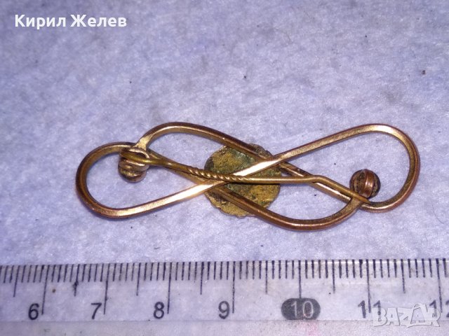 СТАРИННА МЕДНА с ПОЗЛАТА АРТ НУВО РЕТРО БРОШКА МАЙСТОРСКА РЪЧНА ИЗРАБОТКА 38444, снимка 2 - Антикварни и старинни предмети - 41396354