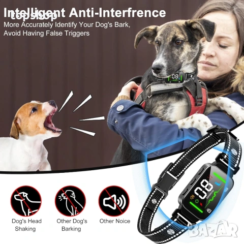 Професионален Смарт Нашийник Q11 с Цветен LED Дисплей 2-в-1: Антилай & Тренировка (FD-Smart), снимка 4 - За кучета - 53264868