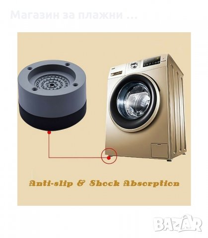 КОМПЛЕКТ ОТ 4 БРОЯ АНТИВИБРАЦИОННИ ПОДЛОЖКИ ЗА ПЕРАЛНЯ SLIPSTOP - код 3219, снимка 9 - Други стоки за дома - 34120183