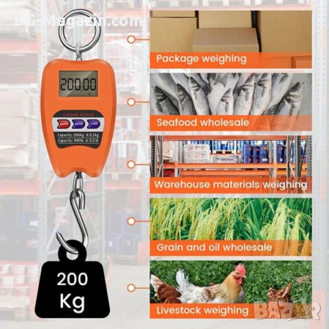 Професионален електронен кантар за храна риба самолетен багаж до 200кг дигитален риболов куфар , снимка 3 - Везни - 50921379