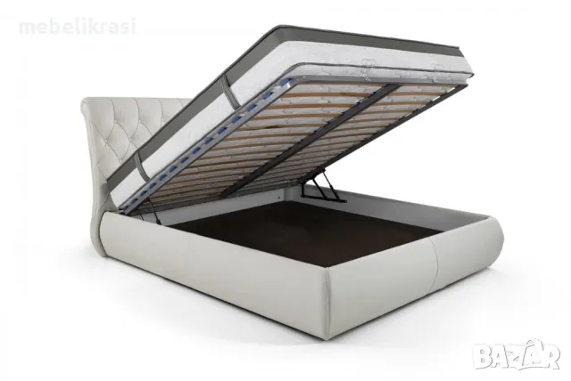 Тапицирано легло Зара бяло.С Отстъпка -10% до края на месеца!, снимка 2 - Спални и легла - 49940816