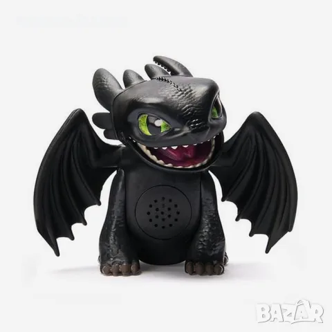 Интерактивен мини дракон DreamWorks Dragons Toothless с 25 звука, снимка 2 - Фигурки - 56237116