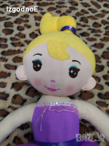 Голяма мека кукла балерина DOLL BLONDE ZEEMAN PURPLE DRESS DANCER 42 CM, снимка 6 - Кукли - 44559141