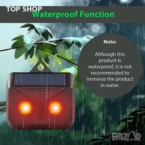 Нови 2 броя устройство за прогонване на животни със слънчев панел и LED светлини, снимка 2 - Други стоки за дома - 49567180