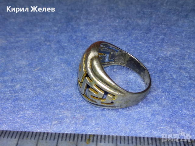 СТАР АЖУРЕН СРЕБЪРЕН ПРЪСТЕН ЛАКИРАНО СРЕБРО 925 МАЙСТОРСКА РЪЧНА ВИНТИДЖ ИЗРАБОТКА 43790, снимка 5 - Пръстени - 44664257