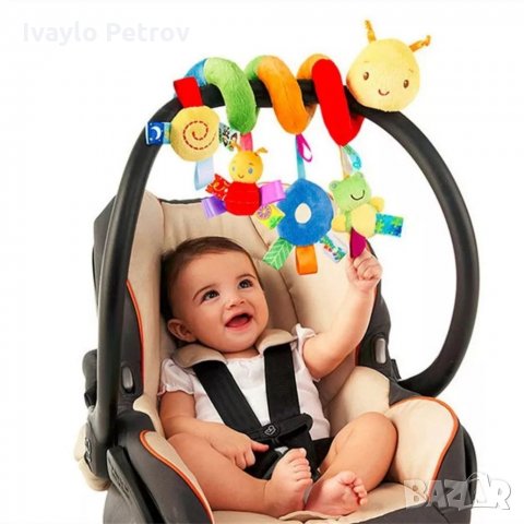 Плюшена играчка дрънкалка спирала за детска количка, кошара, снимка 2 - Плюшени играчки - 35864633