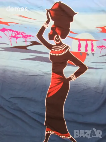 Класически етиопски шал син цвят с щампа-GABI, снимка 8 - Колекции - 50099183