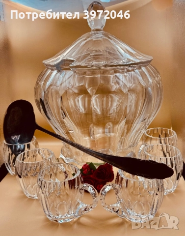 Антикварна кристална купа /1920-35 / 