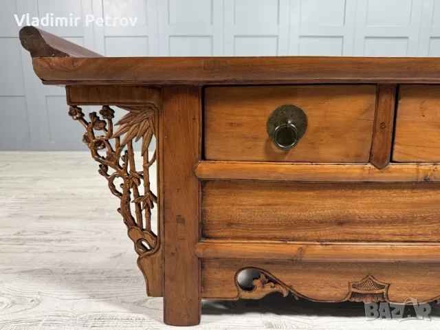 Китайски, конзолен шкаф, масив, дърворезба Д1044, снимка 9 - Шкафове - 56021666