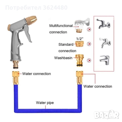 Градински маркуч с медни връзки 4515