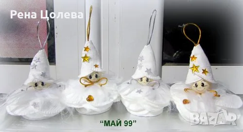 Бели пухкави ангелчета за коледа, снимка 2 - Коледни подаръци - 56103090