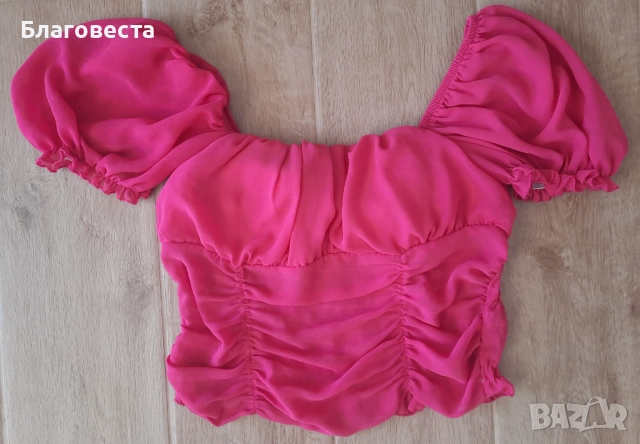 Кукленска блуза в цвят циклама 