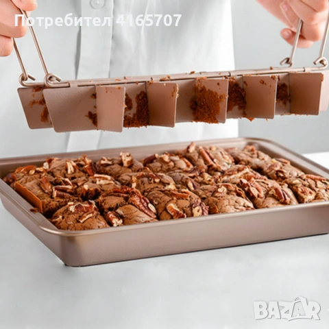 Форма за печене с разделители – 18 равни порции, незалепващо покритие и перфектни сладкиши у дома, снимка 3 - Съдове за готвене - 53045755