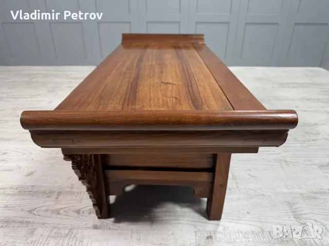 Китайски, конзолен шкаф, масив, дърворезба Д1044, снимка 4 - Шкафове - 56021666