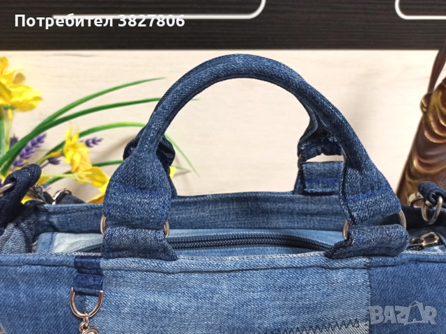 Ръчно изработена малка дънкова чанта, снимка 4 - Чанти - 51501187