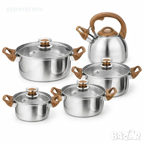 Комплект съдове за готвене, Digital One SP01506, 12 части от неръждаема стомана, тенджери и чайник, снимка 2 - Съдове за готвене - 56124334